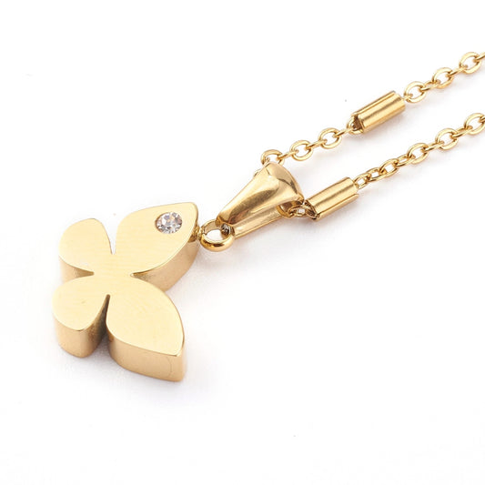 Golden Butterfly Pendant Necklace