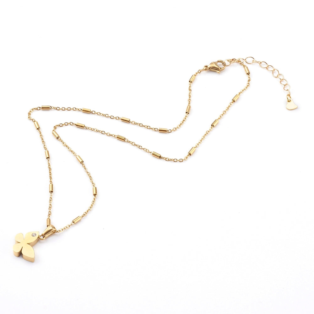 Golden Butterfly Pendant Necklace